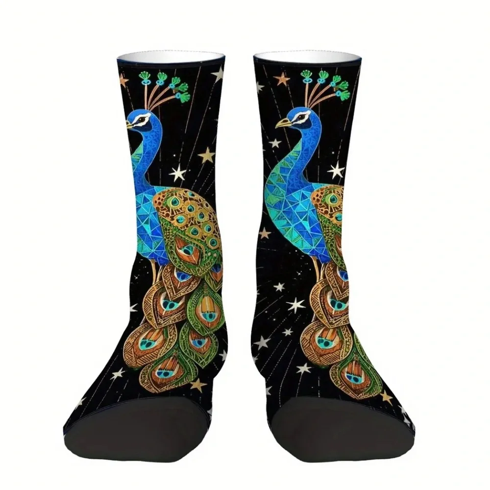 Boho Peacock Design Socks - Unisex